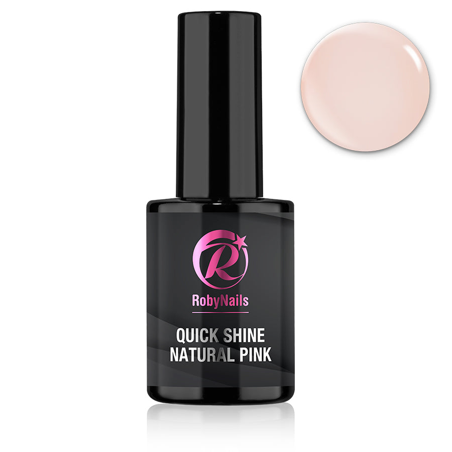 RobyNails Quick Shine Natural Pink – High-Gloss, Self-Leveling Gel with a Natural Pink Tint