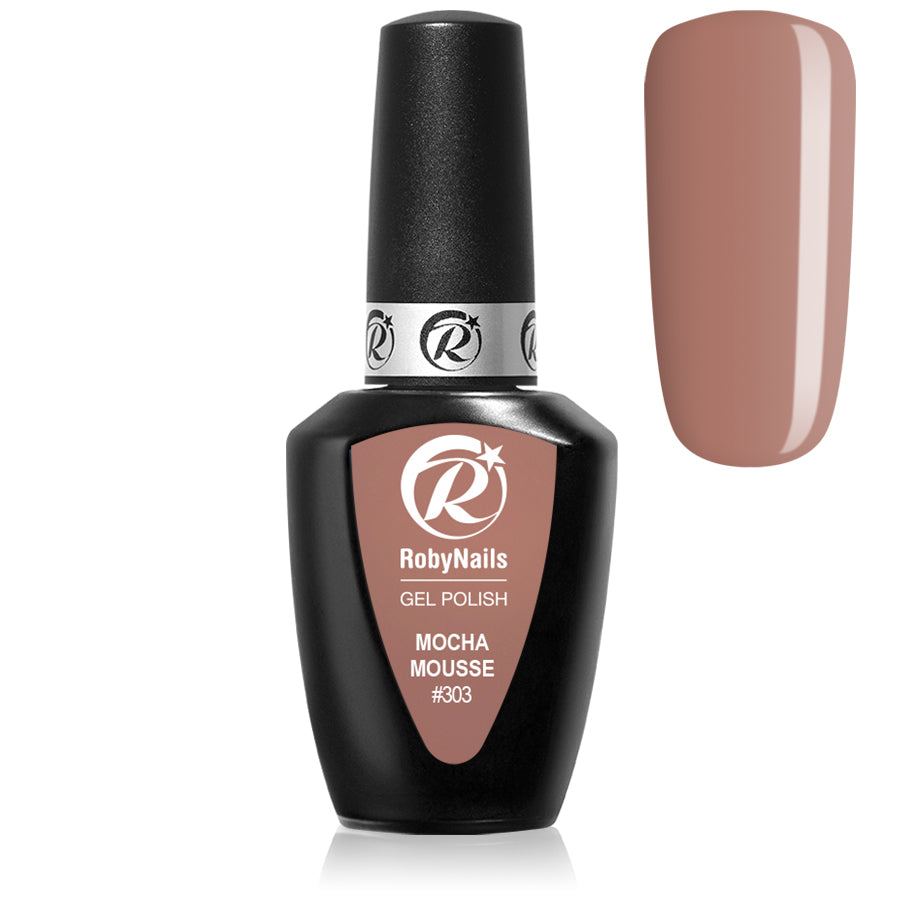 RobyNails Gel Polish Mocha Mousse 303 - Tulipa Hair & Beauty 