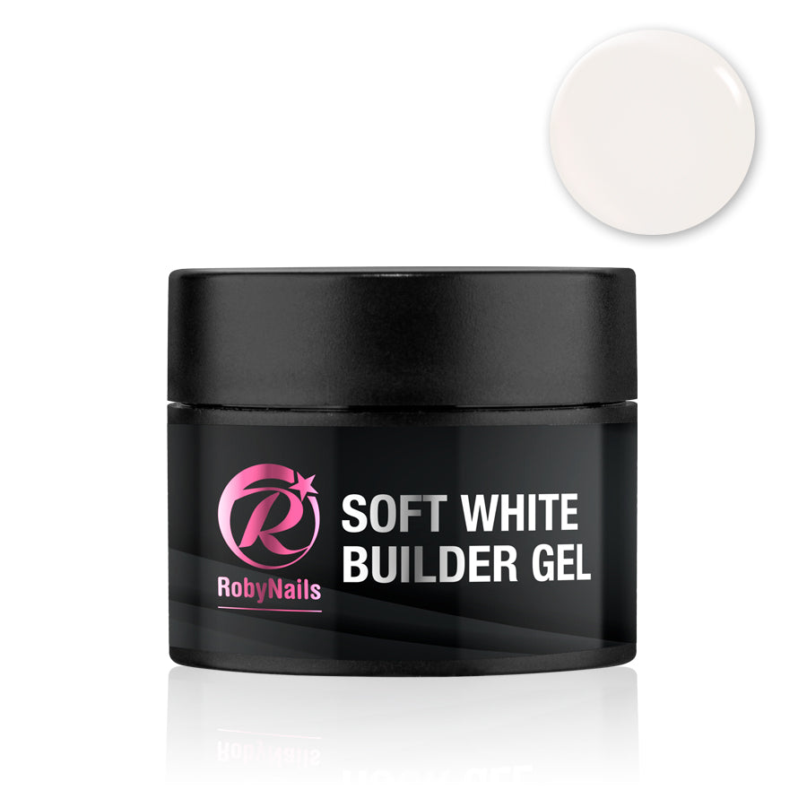 RobyNails Soft White Builder Gel – Professional-Quality, Self-Leveling Nail Gel for French Manicures & Extensions